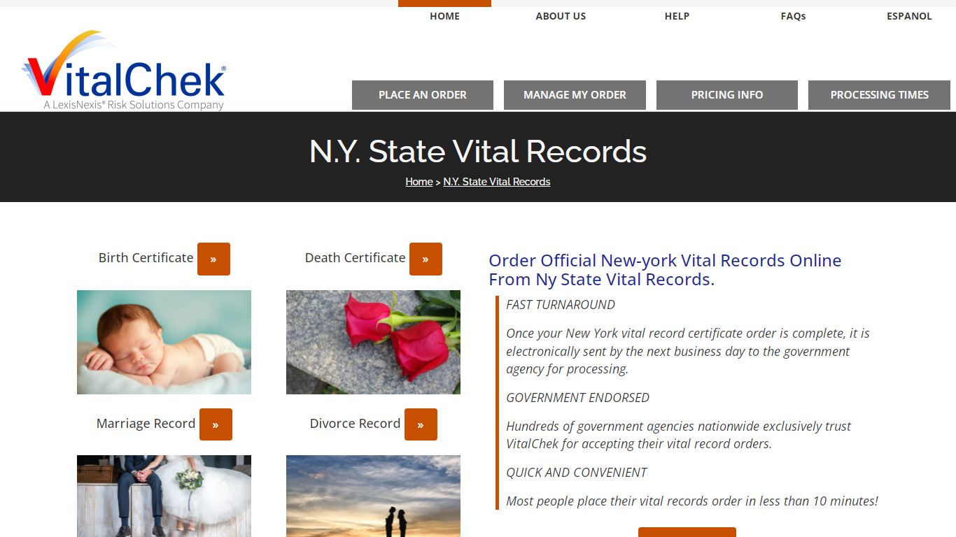 N.Y. State Vital Records (NY) | Order Certificates - VitalChek
